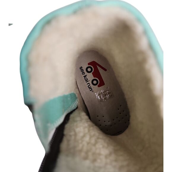 See Kai Run Guthrie Sneaker Boot Size 8 Mint Canvas Gray Suede - Picture 5 of 10